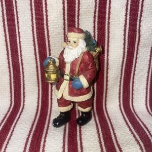 Young's Inc. Vintage Santa Carrying Lantern & Bag Toys Back